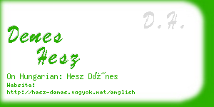 denes hesz business card